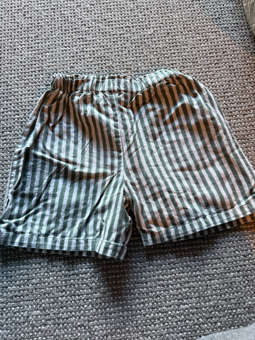 Emerson Fry Striped Green and White Elastic-Waist Shorts